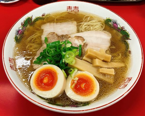 「中華そば＋煮卵」@中華そば 竹千代の写真