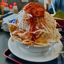 チャーシュー紅の豚、麺中盛