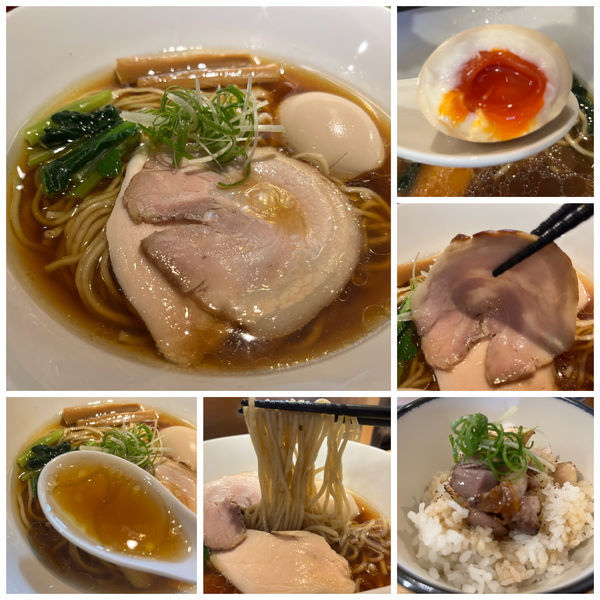 「味玉しょうゆらぁめん 1100円 肉ごはん 250円」@たかのちゅめの写真