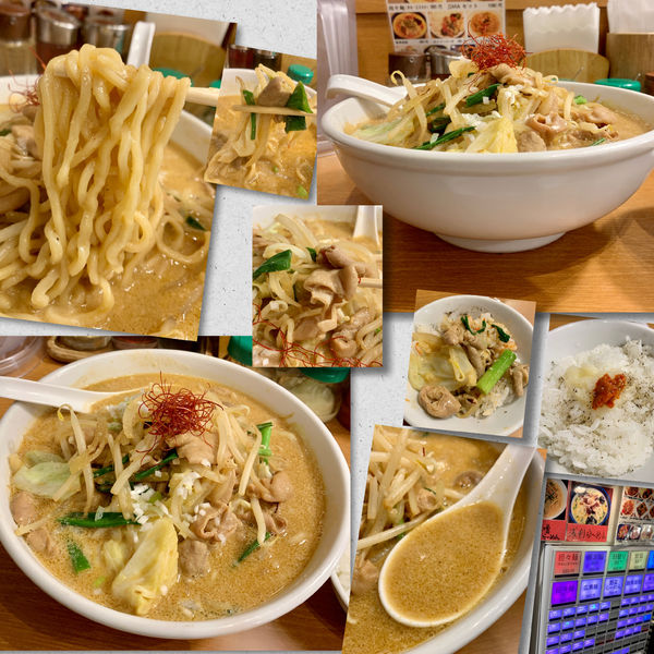 「《週替わり麺メニュー》豚モツ味噌ラーメン880円」@麺飯食堂 なかじまの写真