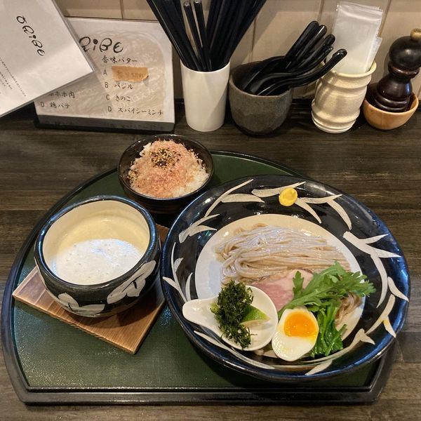 「納豆と和出汁のつけ麺~全粒粉たっぷり麺~」@ORIBEの写真