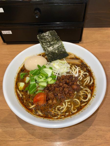 「黒胡麻味噌担々麺大盛煮玉子(期間限定)」@麺処 湯咲の写真