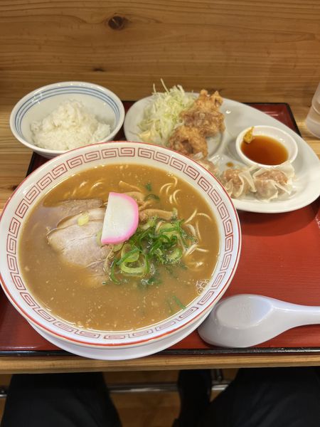 「ラーメン唐揚げ焼売セット」@天鳳 新橋店の写真