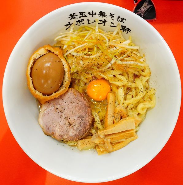 「リッチ釜玉（小）＋玉袋」@釜玉中華そば ナポレオン軒 京急蒲田店の写真