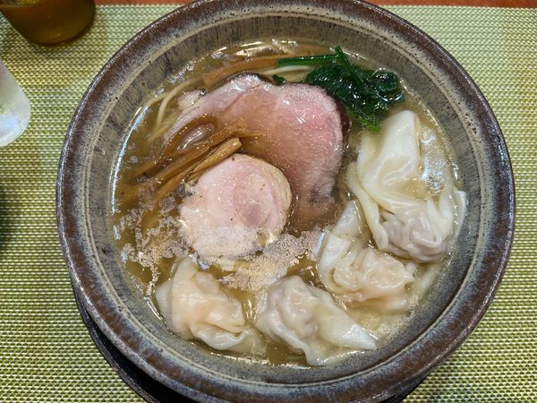 「塩ワンタン＋TKG」@らーめん 梶原の写真