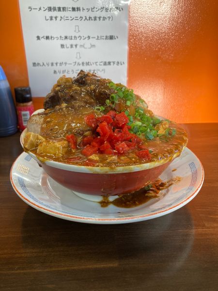「限定　カレー麻婆全マシうずら」@らーめん漢道の写真