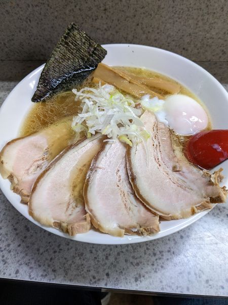 「正油チャーシュー温玉」@鶏豚の写真