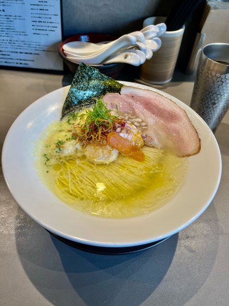 「【限定】白子のムニエル、ホタテのバターソテー、自家製カラスミ、九」@Ramen Break Beatsの写真