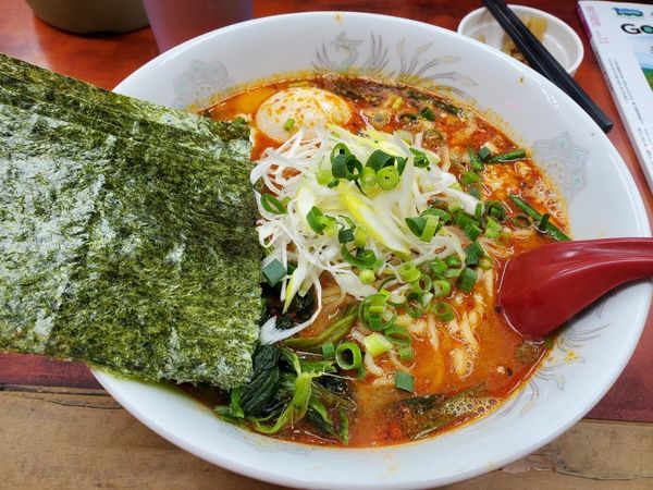 「ドラたんたんめん800円辛さ上級+二点盛180円」@らーめん ドラごんちの写真