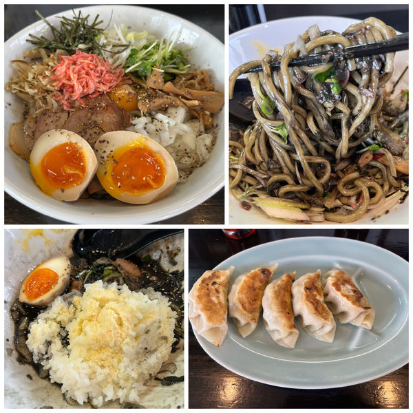 「【期間限定】まぜそばBLACK880円チーズ追い飯70円餃子」@麺や 笑 ～Sho～の写真