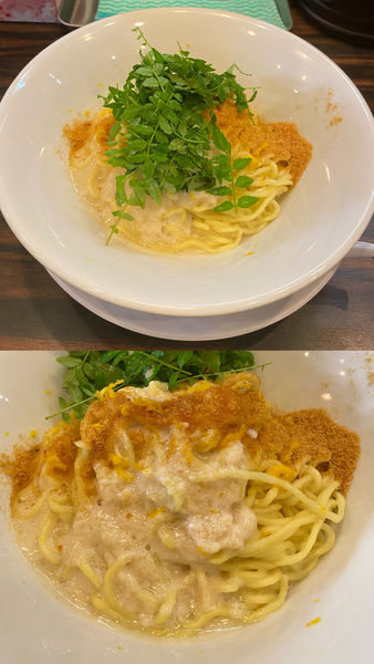 「[限定] 白子と白味噌の和えそば ¥1200」@稲荷屋の写真