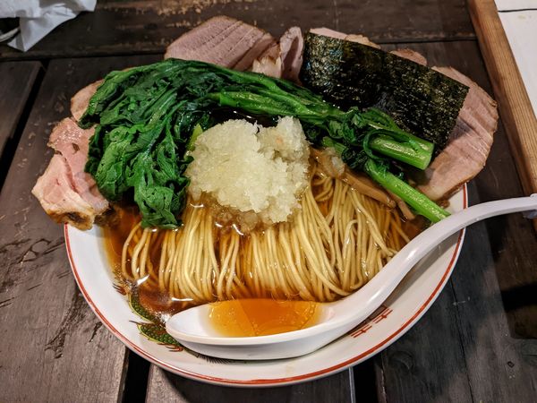「チャーシューメン 玉ねぎ 春菊」@屋台ラーメン しゅんやっちゃんの写真