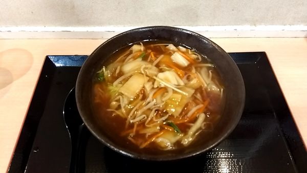 「肉野菜あんかけそば（６００円）」@ゆで太郎 三田3丁目店の写真