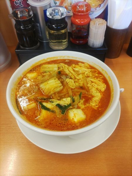 「チゲ味噌ラーメン」@日高屋 石神井公園店の写真