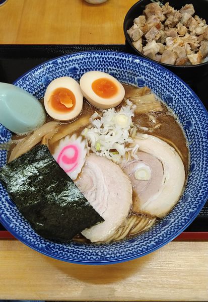 「魚介中華そば+味玉､ライス」@中華そば 香十の写真