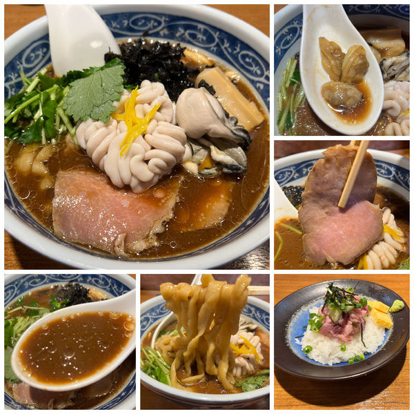 「【限定】海鮮赤だしらーめん 1000円　刺身ご飯 380円」@寿製麺よしかわ 川越店の写真