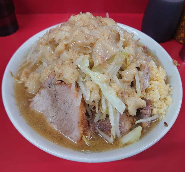 「小ラーメン(半麺、800円)」@ラーメン二郎 一橋学園店の写真