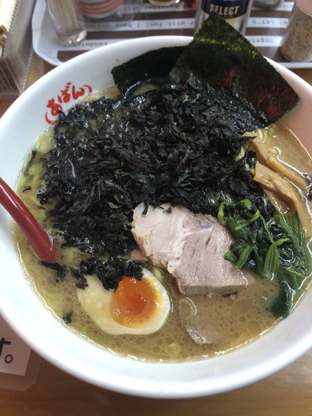 「岩のりラーメン(大盛り)」@横浜ラーメン あばん 上尾西口駅前店の写真