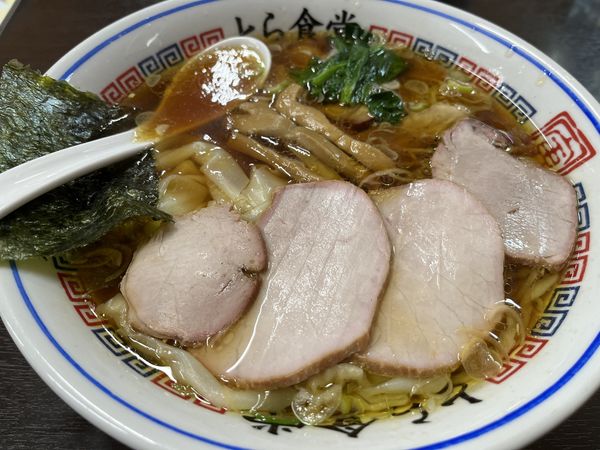 「焼豚ワンタン麺（大）」@とら食堂の写真