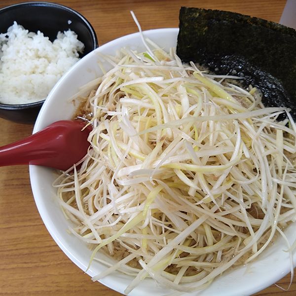「ネギラーメン800円、ネギ増し100円、ライス100円」@ラーメン勝屋の写真