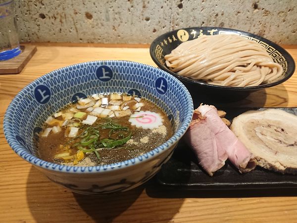 「つけめん＋桃源全種＋季節の柑橘」@中華蕎麦うゑずの写真