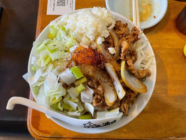 「満蒙焼肉ラーメン辛口　野菜マシニンニクマシマシ」@アヒル家の写真