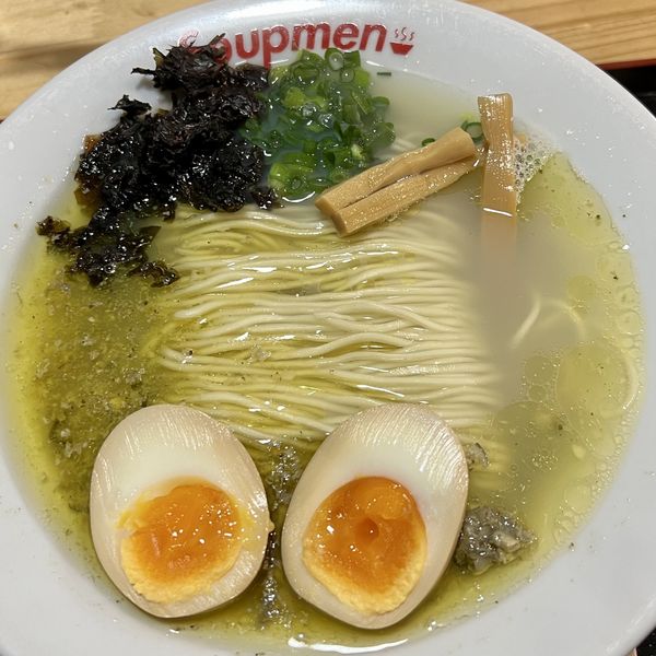 「牡蠣塩らぁめん 麺味玉入り」@Soupmenの写真