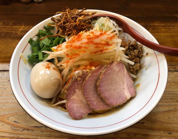 「【特別提供】辛味噌まぜそば＋ぶさ玉」@東京味噌らーめん 鶉の写真