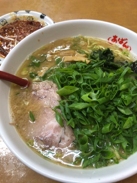 「青ネギラーメン(大盛り)」@横浜ラーメン あばん 上尾西口駅前店の写真