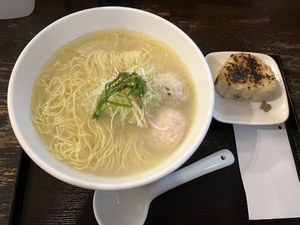 「あら炊き塩らぁめん　へしこ焼おにぎり付き」@麺屋 海神の写真