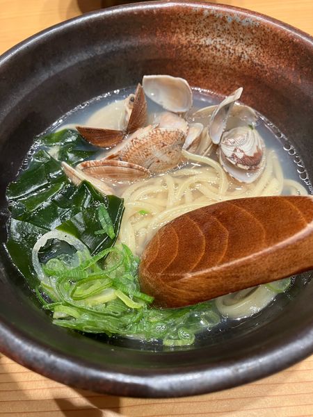 「鯛出汁アサリラーメン」@鮨・酒・肴 杉玉 武蔵境の写真