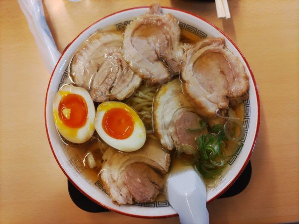 「チャーシューメン+味玉 メンマ抜き」@森田屋 東店の写真