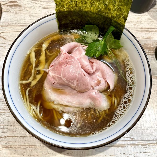 「煮干しそば＋本日のにぎり」@中華そば 四つ葉の写真