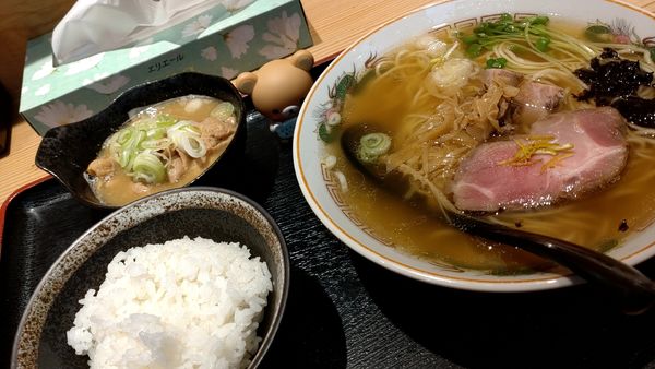 「あら炊き支那そば（塩）+Ｂセット」@幸屋きよまる 総本店の写真