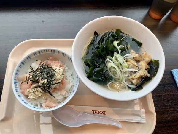 「あさりの塩ラーメン+ガリサバ飯セット1,230円」@らーめん 波市の写真