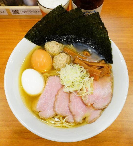 「全部のせ塩らーめん＋塩たまご＋ガハハビール」@しののめヌードルの写真