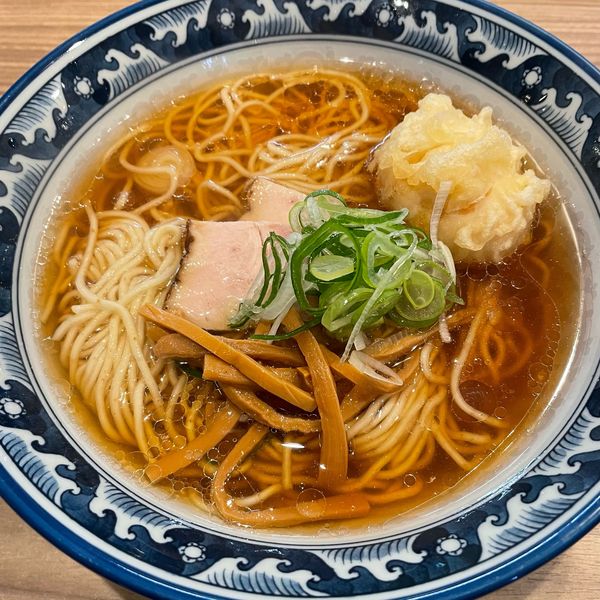 「朝ラー 中華そば 590円 トロ玉天ぷら 120円」@斗香庵  OJIMAの写真