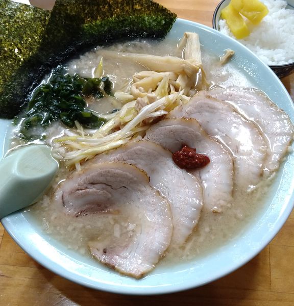 「醤油ネギチャーシューメン+半ライス」@ラーメンショップ 足利50号店の写真