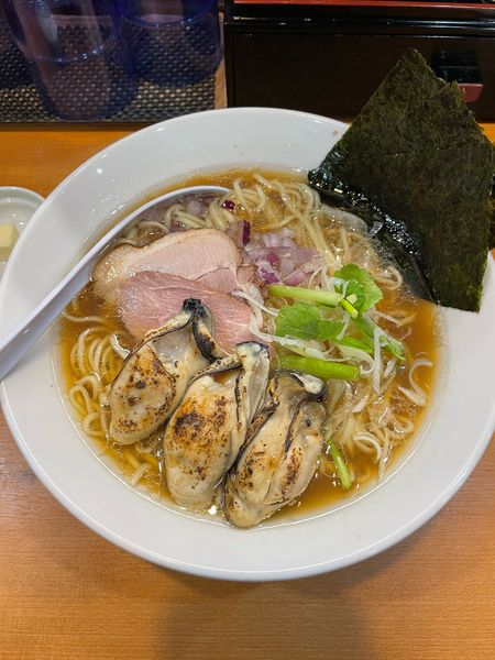 「カキラーメン特製」@中華そば 円月の写真