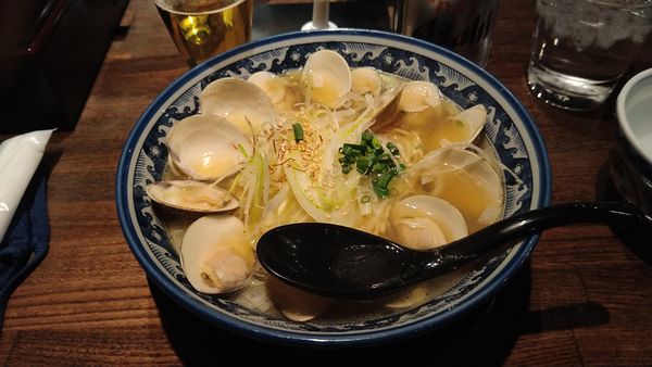 「はまぐりラーメン大¥1180+スーパードライ¥480-」@和風楽麺 四代目 ひのでやの写真