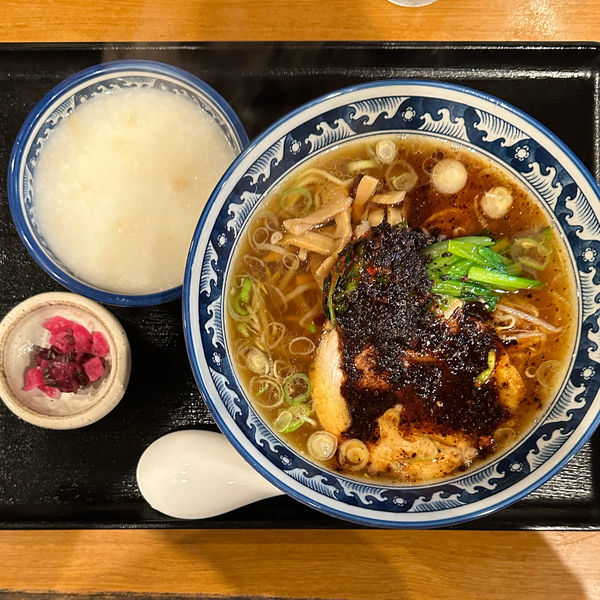 「Cセット（けんけん香麺・中華粥（小）」@麺・粥 けんけんの写真