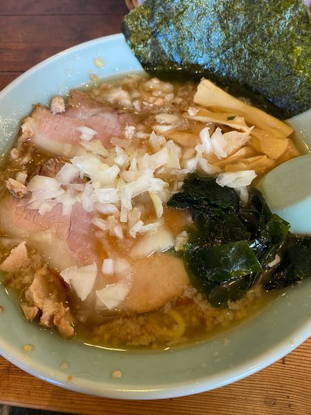 「地とりラーメン（醤油）➕油ガリガリ➕麺固め」@地どりラーメンの写真