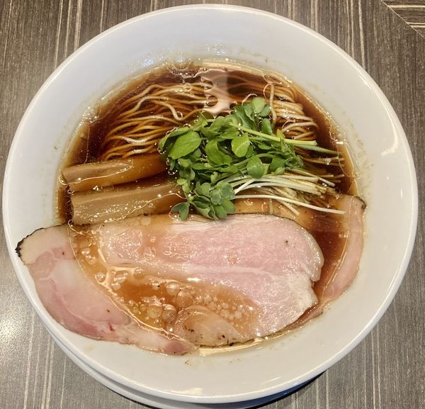 「中華蕎麦 熟成醤油 並1200円+焦がし豚のまぜご飯500円」@中華蕎麦 三藤の写真