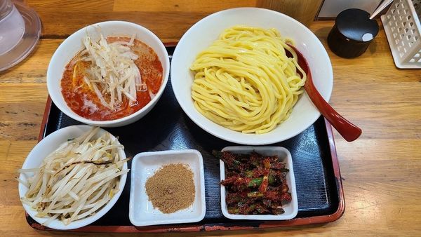 「辛味噌つけ麺＋α」@味噌麺処 花道庵の写真