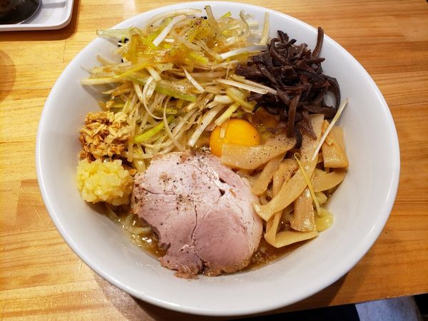 「リッチ釜玉(大)ネギマシ(クーポン)」@釜玉中華そば ナポレオン軒の写真