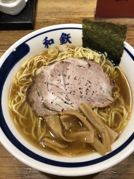 「中華そば700円➕大盛り(無料)」@和風ラーメン 和鉄の写真