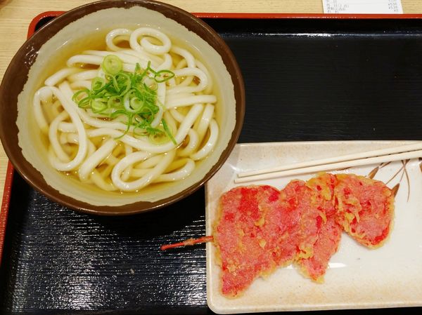 「紅しょうが天うどん（500円くらい）」@本場さぬきうどん めりけんや 武蔵小杉店の写真