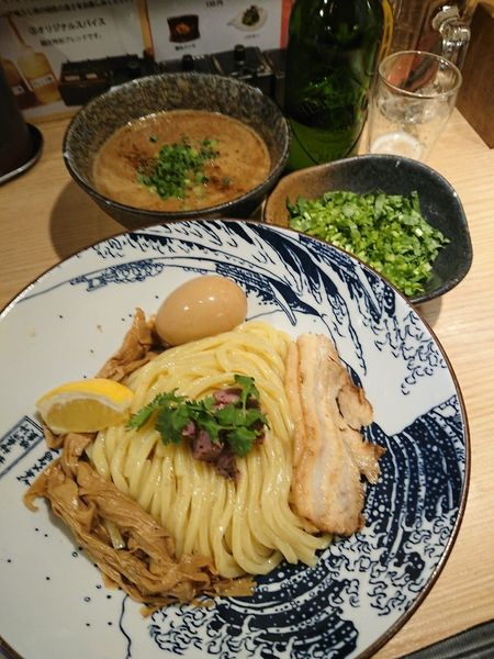 「ハートランド＋ラム醤油スープつけめん 200g＋味玉＋パクチー。」@自家製麺 MENSHO TOKYOの写真