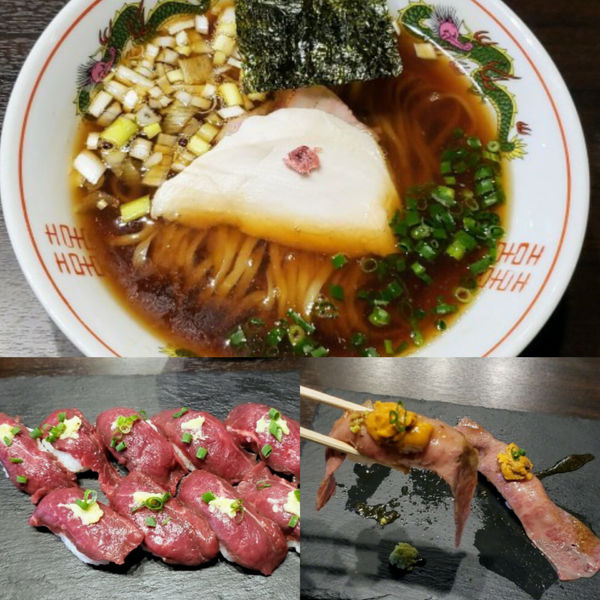 「中華そば 700円＋その他、肉三昧」@らぁ麺 鬼滅の桜の写真