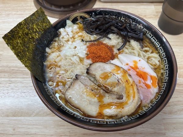 「海老辛醬ラーメン大盛り」@中華蕎麦 丸め 東久留米店の写真